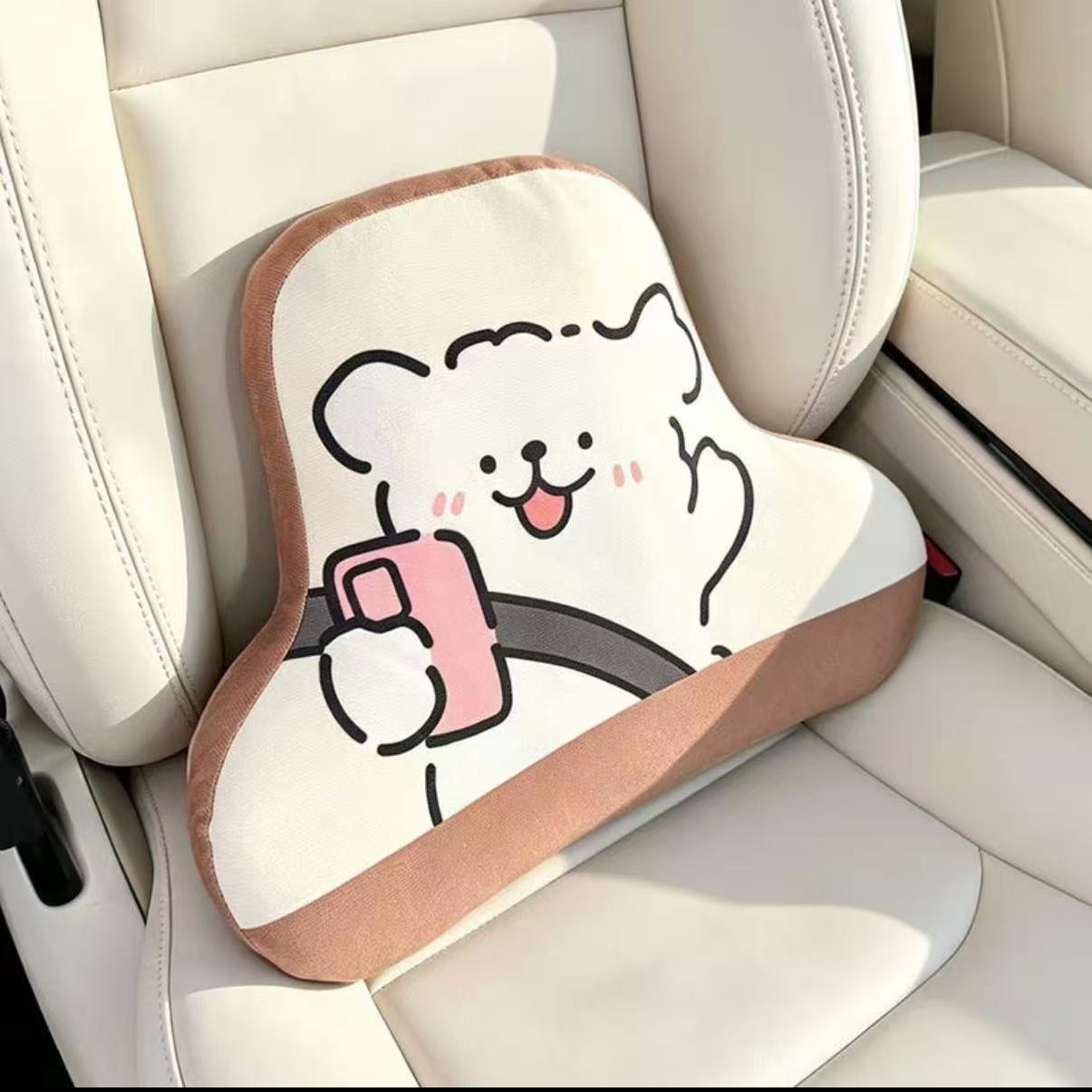 Car headrest memory foam headrest, lumbar support pillow, neck pillow, cute cartoon KT, universal for all seasons, headrest cushion for car