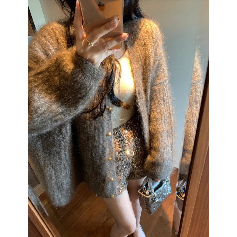 2025新款慵懒高级感软糯长袖针织开衫毛衣外套女早秋气质时尚穿搭|undefined