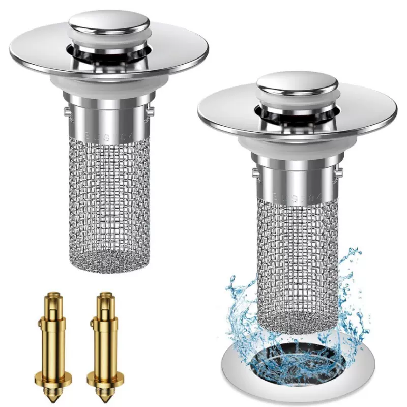 定制美规面盆下水器 带可拆卸不锈钢过滤篮 排水过滤器亚马逊爆款