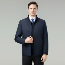 代发男士防寒棉服商务休闲立领中年男式外套免烫爸爸保暖蚕丝棉袄