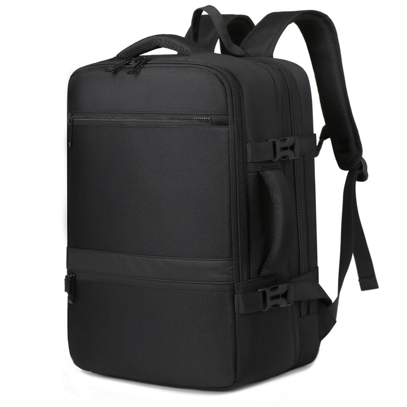 Comercio exterior nueva mochila de hombre de color sólido ocio versátil bolso de computadora de negocios portátil doble espalda expansión bolso de estudiantes