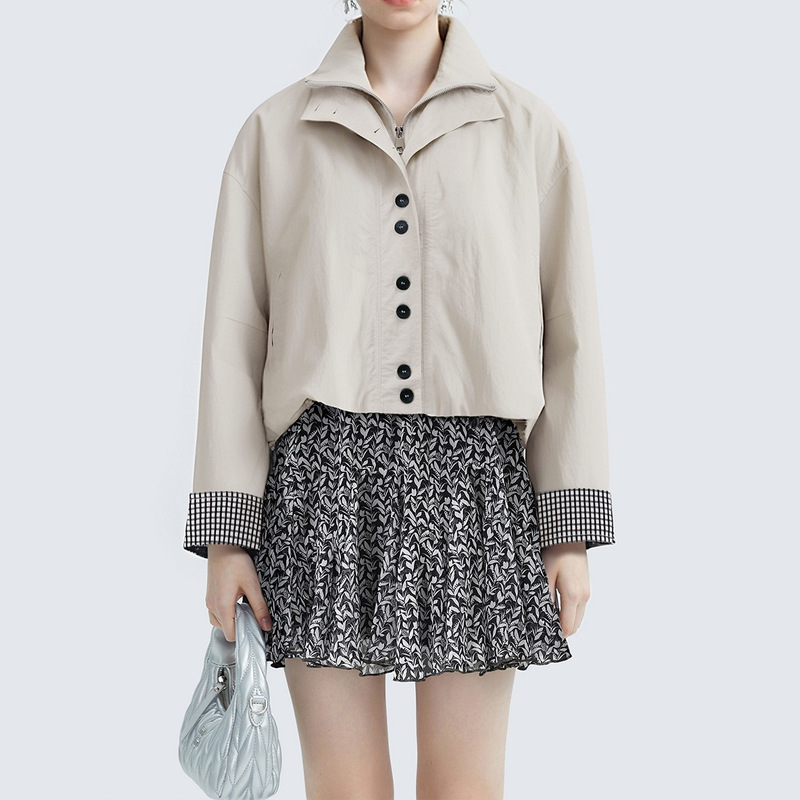 【White Noise Jacket】Elel Flower Bud Style Short Jacket for Women 2025 Autumn/Winter New Workwear Loose Commuter Top