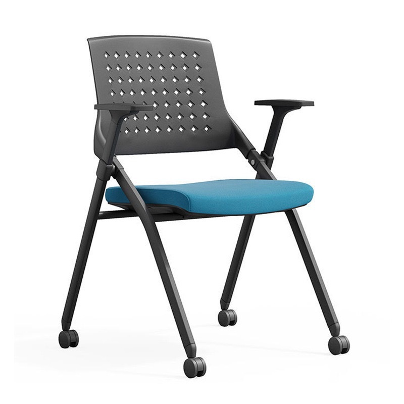 Черный с колесиками - небесно-голубая подушка