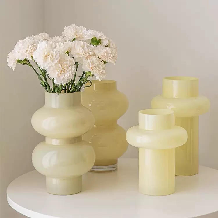 ins风中古玻璃花瓶批发客厅插花中式装饰花瓶水培创意工艺品摆件