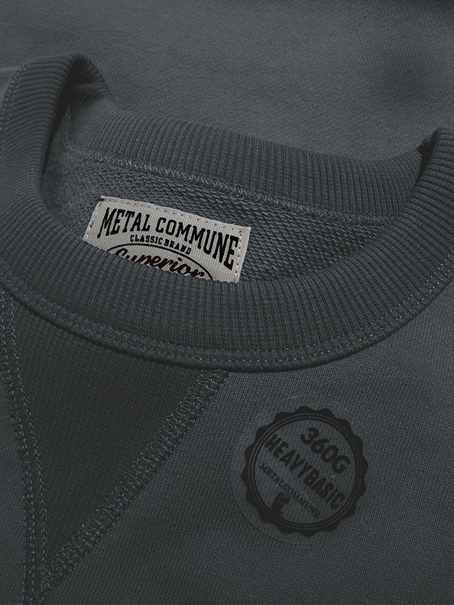 [Selección estricta de buenos productos] algodón pesado estilo americano retro cuello redondo chaqueta deportiva casual para hombres y mujeres parejas suéter