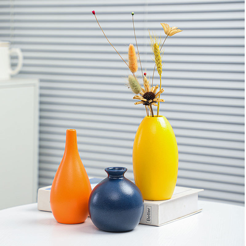 European-style Ceramic Vase Matte Matte Frosted Vase Hydropulture Flower-arranging Desktop Porch Decorative Vase Ceramic Ornaments