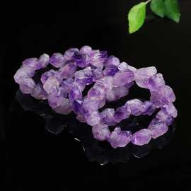 天然紫水晶原石随型手串紫色彩宝手链直播福利批发