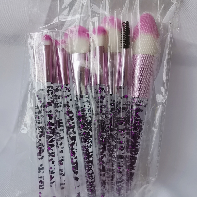 Preisgünstig für Studenten, mit Puder gefüllte Griffe, 10-teiliges Make-up-Pinselset_voghion.com