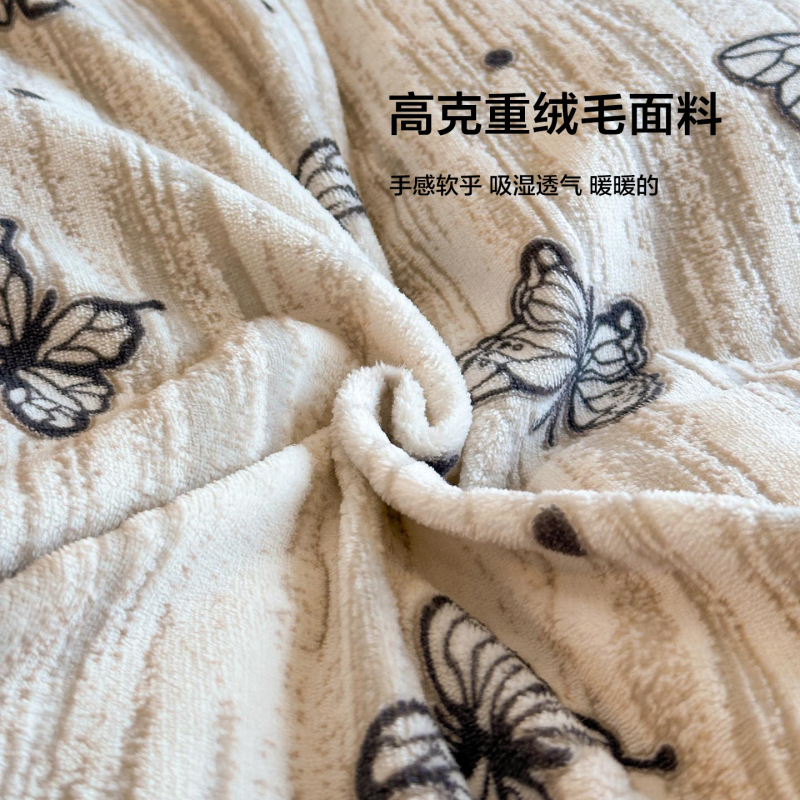 秋冬兔毛绒床上四件套牛奶珊瑚绒加绒被套床单轻奢高级感主卧床品|undefined