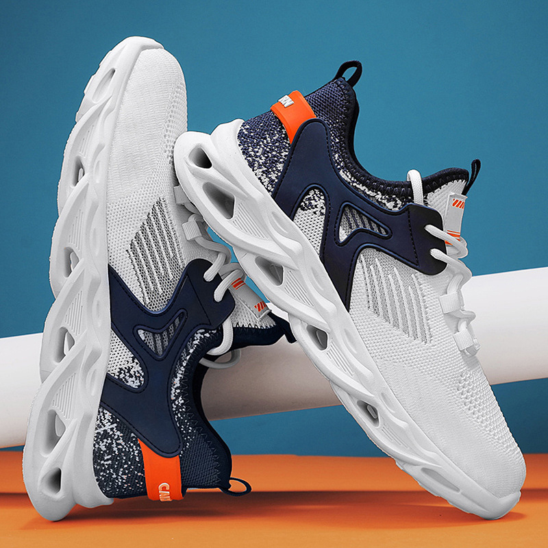 Se puede usar en cuatro estaciones, cómodo, casual, versátil, todos los días, zapatos de hombre de estilo deportivo de plataforma a juego con pies de tejido volador de nuevo estilo para hombres