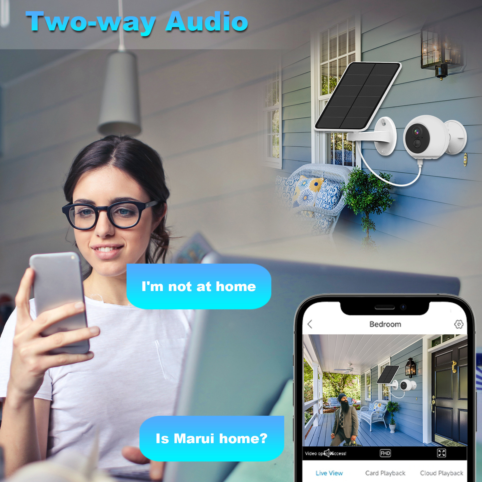 Cámara solar de fábrica de origen 130 ° gran angular 4000mA batería comercio exterior explosión transfronteriza monitor wif