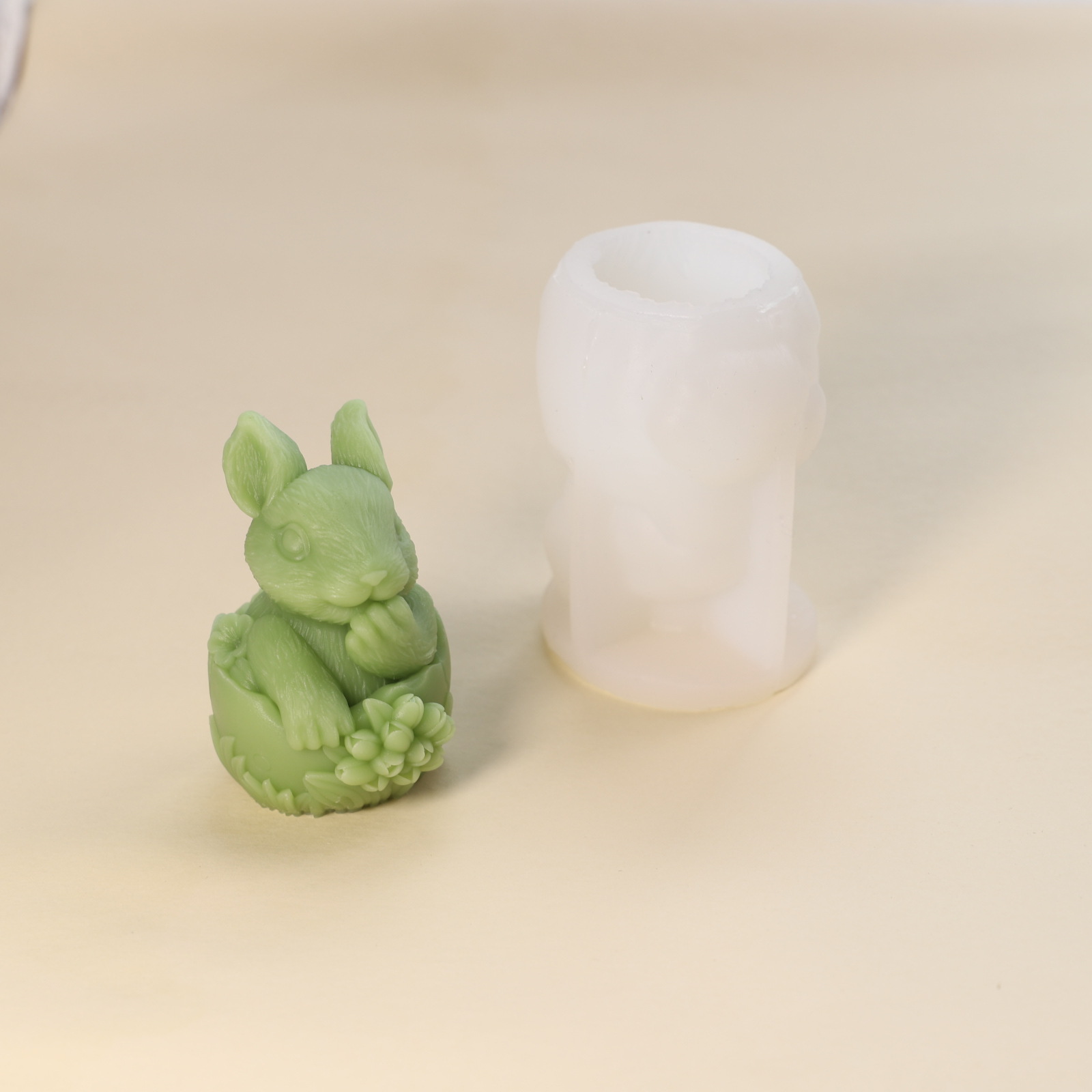 Кролик цветок яичная скорлупа свеча плесень DIY трехмерное цветочное мыло ручной работы