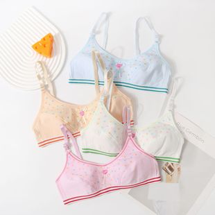 Running Amount Girl Developing Girls' Sling Underwear No Steel Ring Student Bra Fixed Cup Bra Junior High School Students