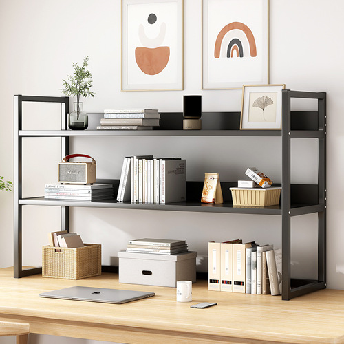 Bookshelf Simple Desktop Organizer Iron Office Desk Storage Rack Student Dorm Small Book Storage Stand