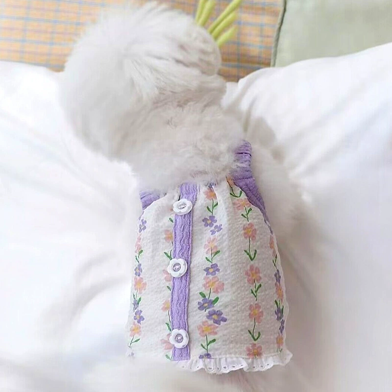 Summer thin cat pet dog suspender vest Teddy Bichon Bear Schnauzer Vest Vest Small Dog Clothes