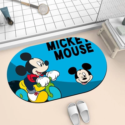 Avtomobil döşəmə paspasları | Soft Diatom Mud Bathroom Floor - cycling-mickey-mouse-4060cm