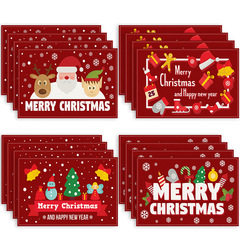 新しい漫画クリスマスマット祝日パーティーテーブル装飾断熱マットクロスボーダー白麻プリントテーブルマット卸売り