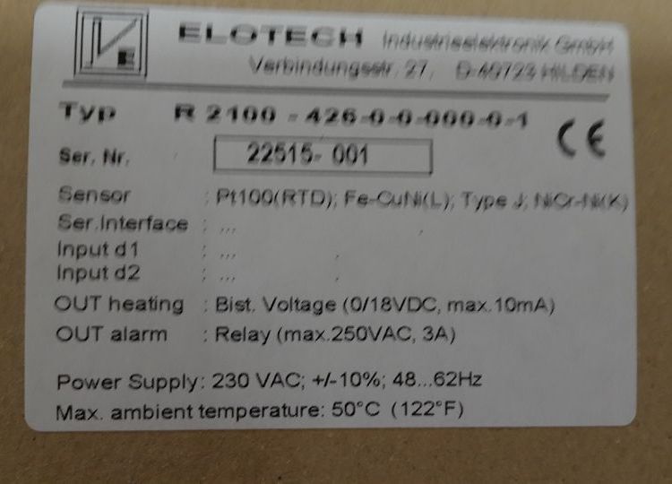 正品德国ELOTECH温控器编码器R2100-821-0-0-000-0-5原装