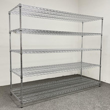 防静电车间库房多层金属镀铬线网货架带轮置物架家用不锈钢物料架