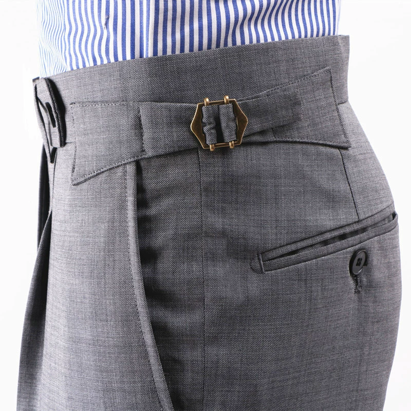 Мужские брюки из шерсти 110, Наполи, зауженные, Париж, на пуговицах, средняя посадка, с закругленным краем, классические.