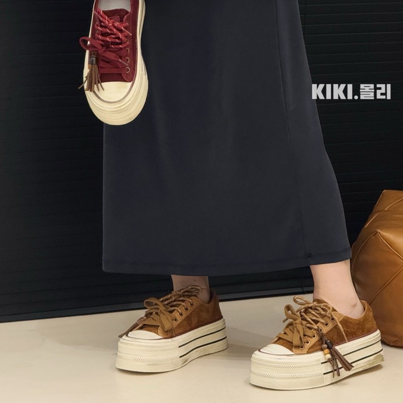 韩版头层牛皮复古擦色做旧脏脏鞋女2025新款轻便厚底运动休闲板鞋|undefined