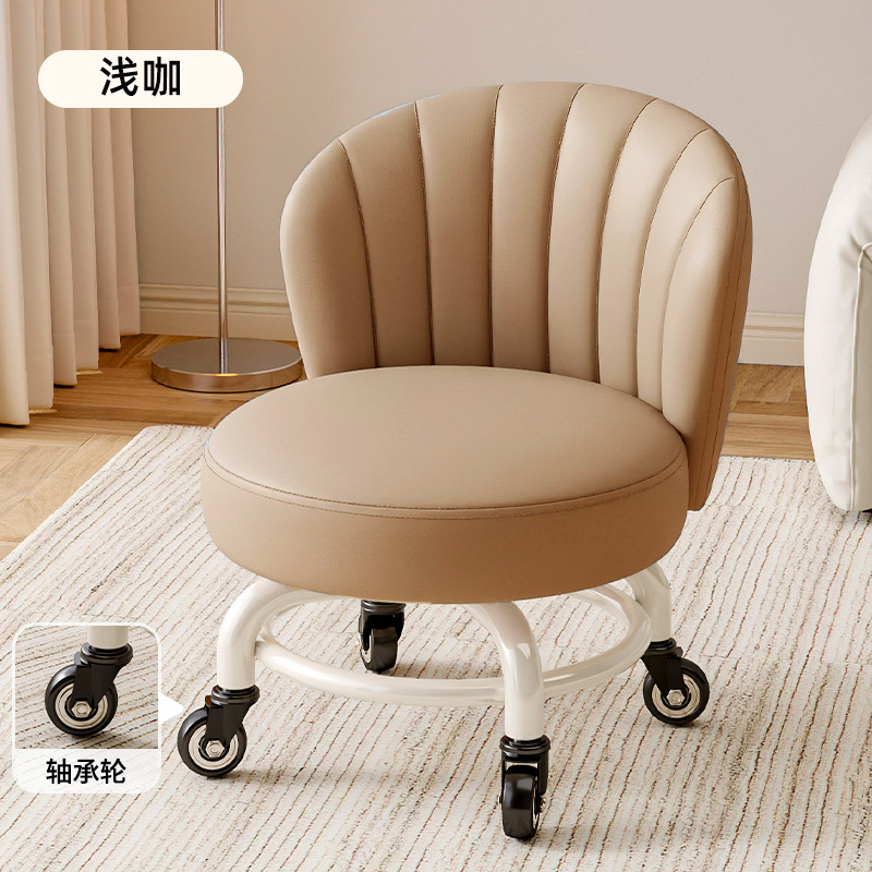 Rueda universal móvil pequeño taburete giratorio con respaldo taburete con polea para bebés pequeños taburete bajo para cambiar zapatos taburete simple antideslizante image 38