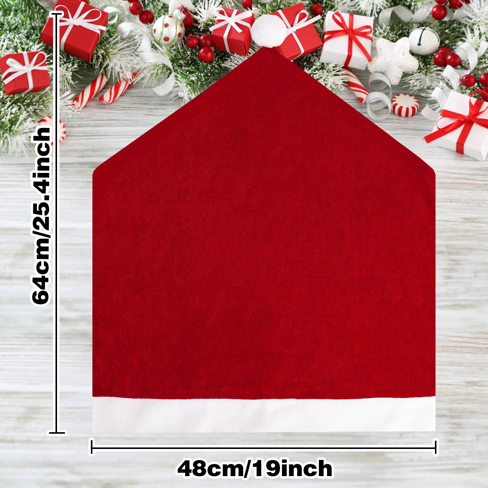 Navidad transfronteriza cubierta de silla de terciopelo rojo cubierta de silla para el hogar decoración de silla de restaurante atmósfera cubierta de silla decoración