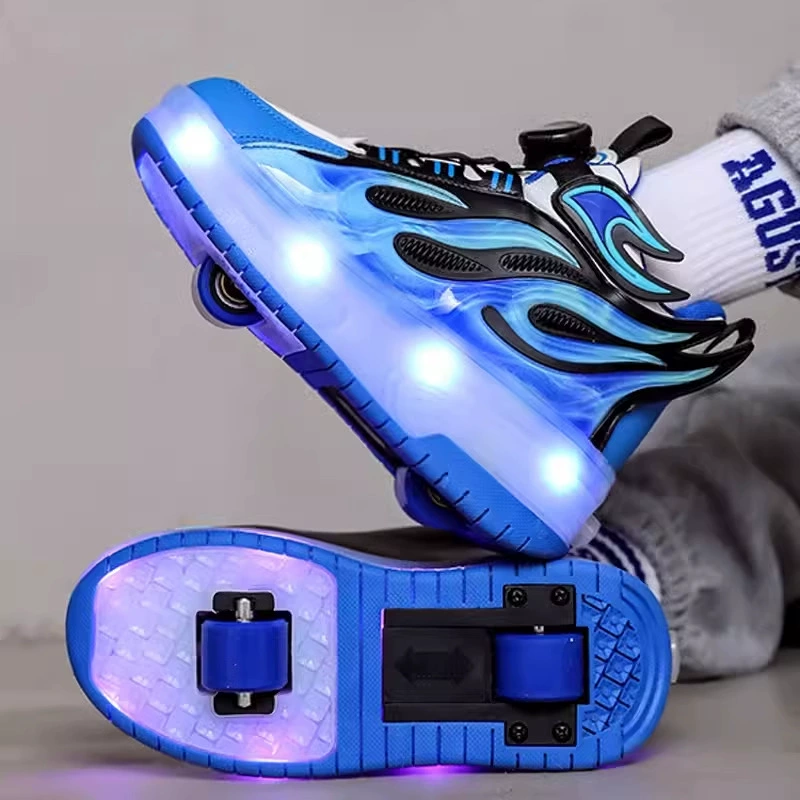 Детские роликовые кроссовки Heelys 2024 года, двухколесные, для девочек, с LED-подсветкой, зарядка через USB, для активного отдыха на улице, модные, с ночным светом