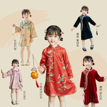 儿童旗袍秋季新款女童中国风童装改良古风中小童连衣裙汉服