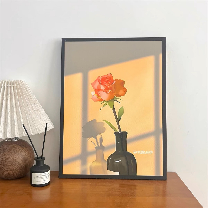Ins風光影植物系小清新北欧文芸小衆暖かい掛け画玄関装飾画|undefined