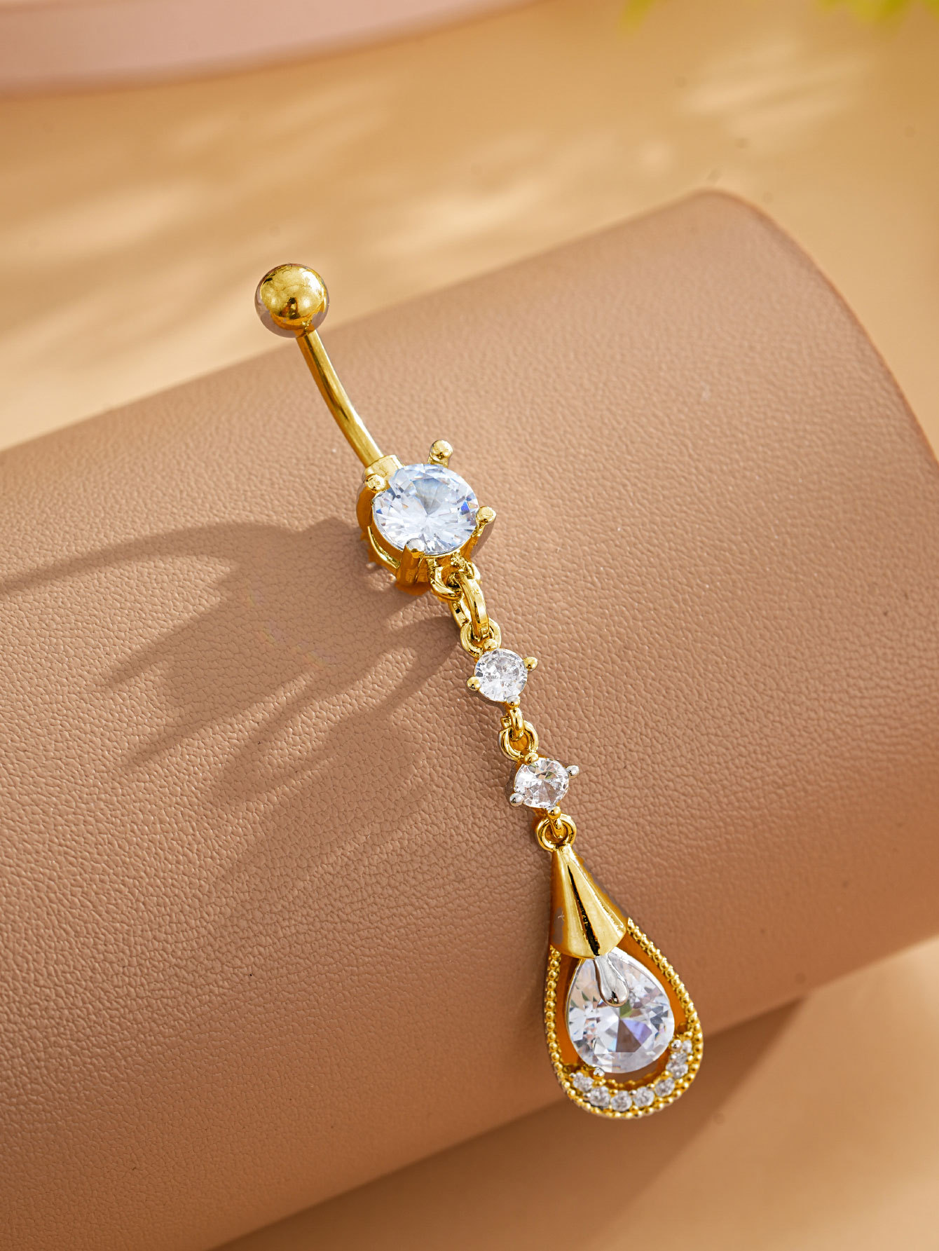 Set de piercings nombril élégants doré zircon bijoux de corps_voghion.com