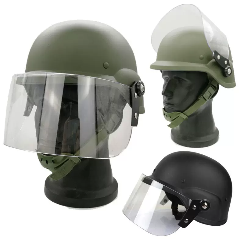 M88安保防暴头盔 +防风透明防护面罩面屏 CS战术军迷训练骑行