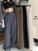 grey Suit pants Panties spring and autumn Casual pants Drape trousers Little Straight pants Women's wear Wide leg pants Panties