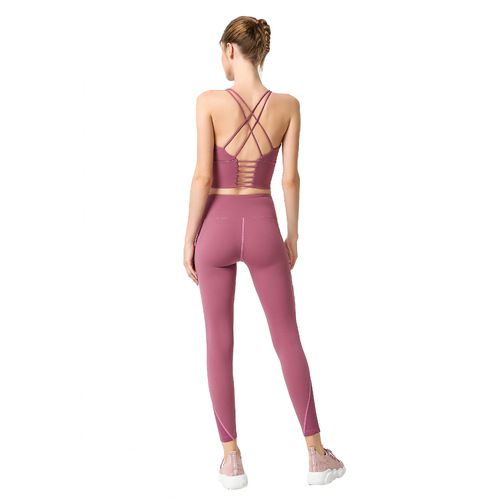 Amazon eBay Cross-border New Women's Yoga Pants with Pockets, Hollow Out, Splicing, Buttock-lifting, Running Sports Tight Fitness Pants