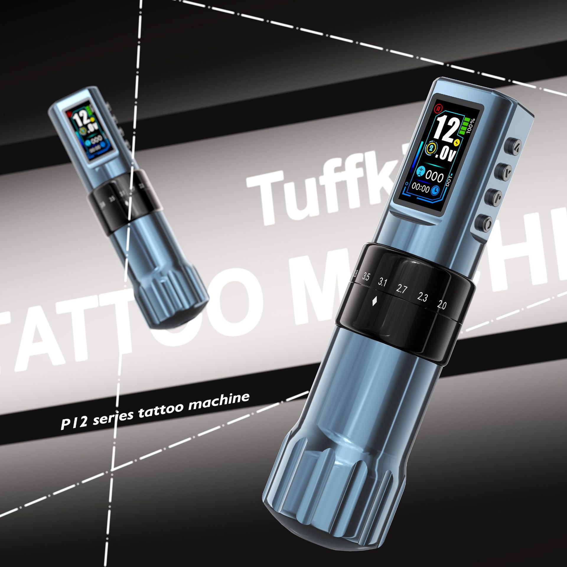 Tuffking máquina de tatuaje de carrera ajustable serie P12 bolígrafo de tatuaje taza hueca máquina de motor inalámbrica máquina de tatuaje