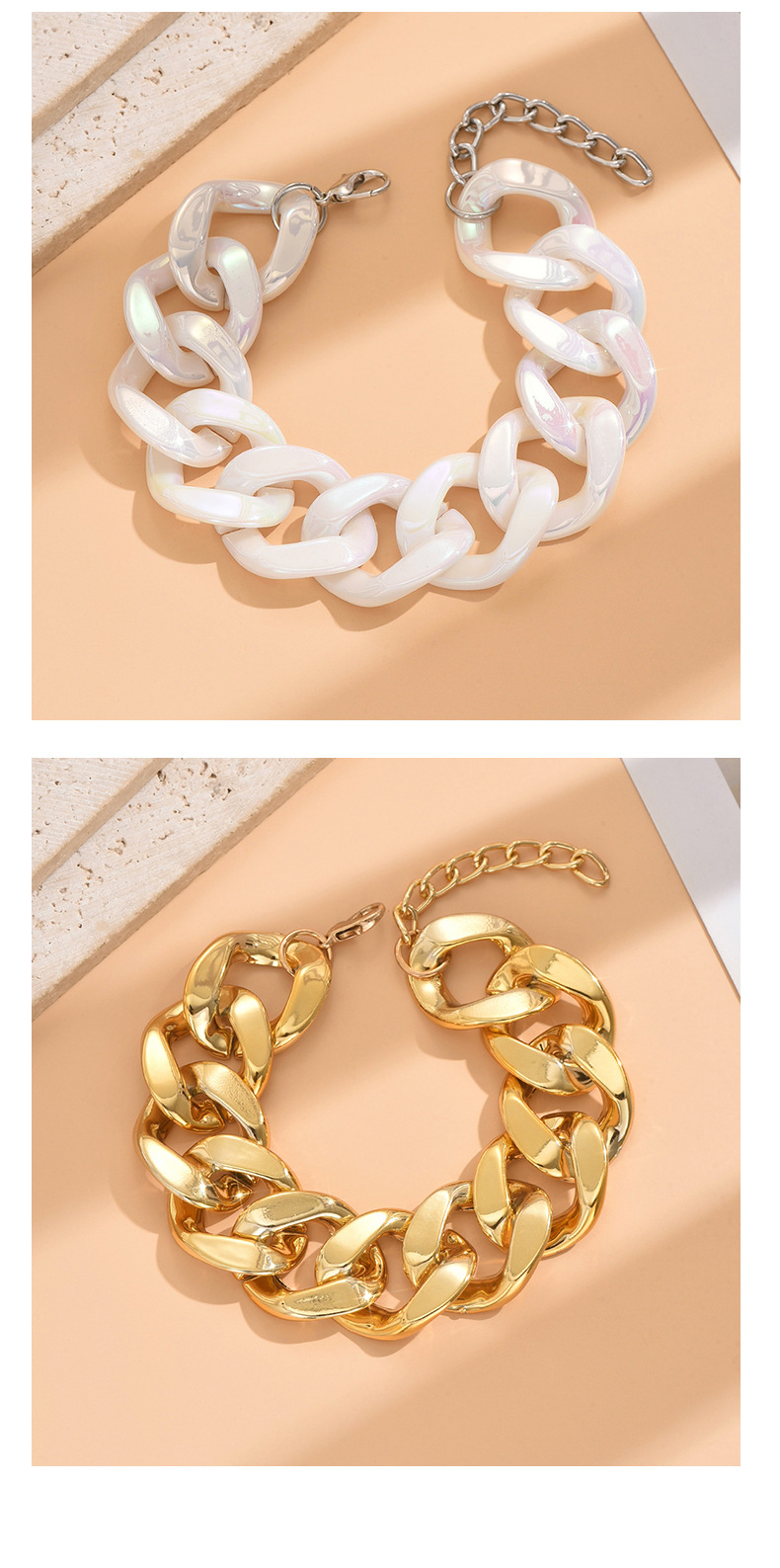 Exaggerated Simple Style Geometric Acrylic Chain & Link Bracelets Wholesale display picture 2