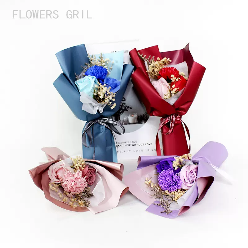 永生花批发情人节教师节生日礼物香皂花送女友玫瑰花精美创意花束