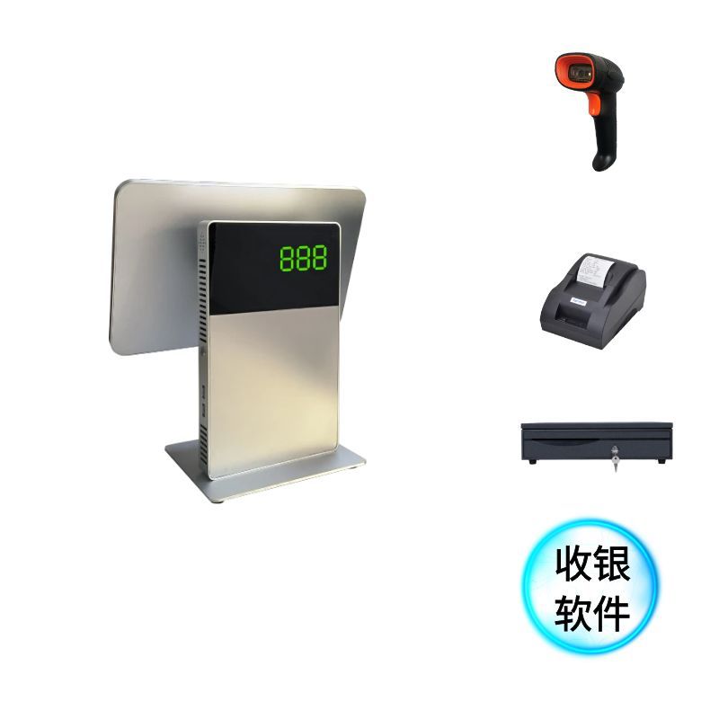 caja registradora de doble pantalla supermercado leche tienda de té sistema de caja registradora ordenadora caja registradora de pantalla única caja registradora de pantalla táctil todo en uno