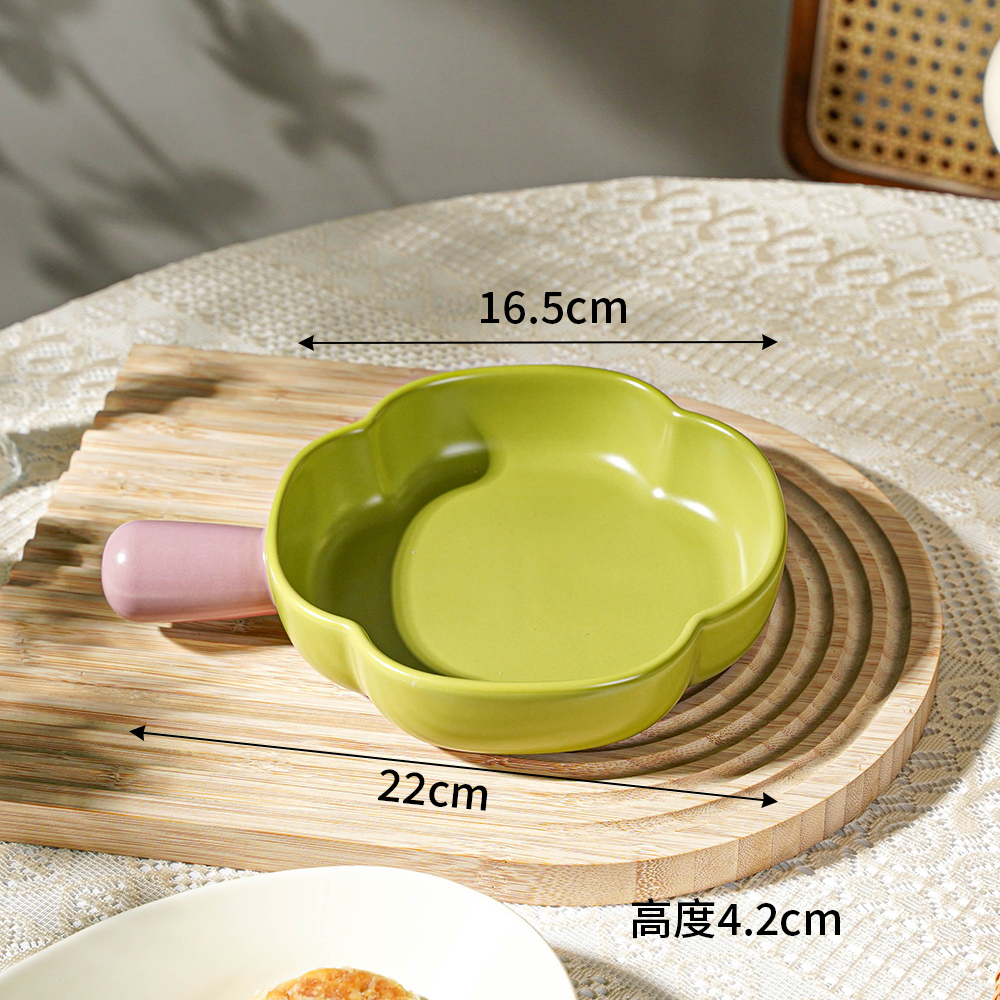 Mango de cerámica para hornear tazón de macarrón para horno de microondas platos para hornear platos de arroz para horno de queso