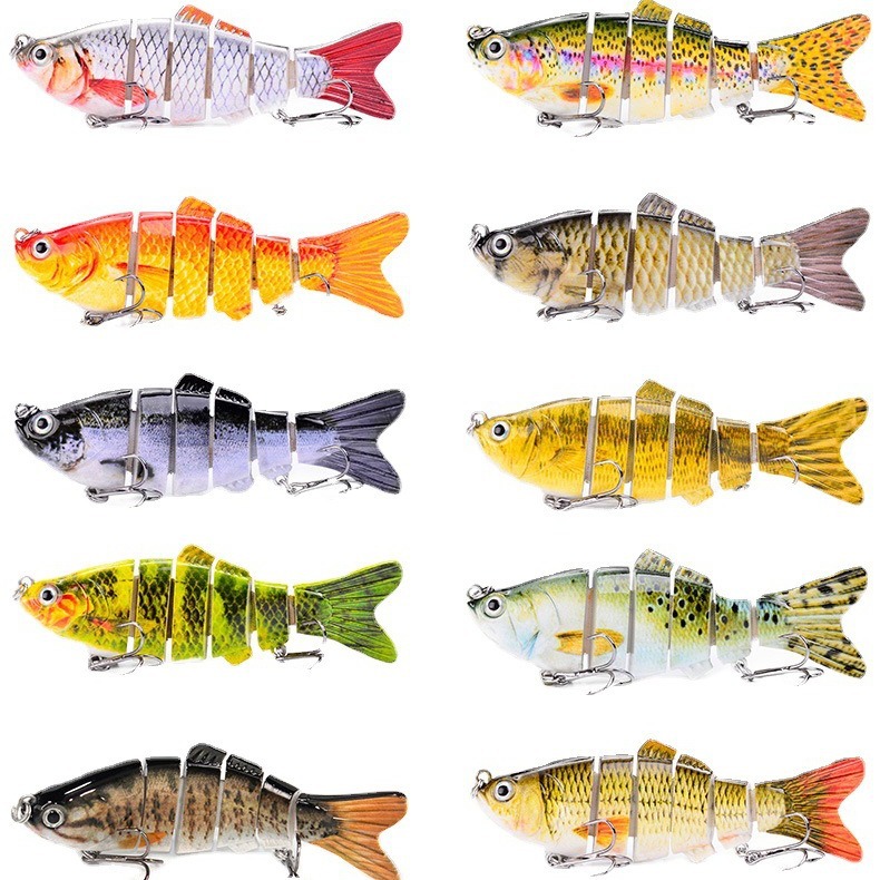 Venta al por mayor de fábrica transfronteriza simulación de Venta caliente multi-Sección pescado 10cm-six-6 sección Luya cebo duro cebo falso