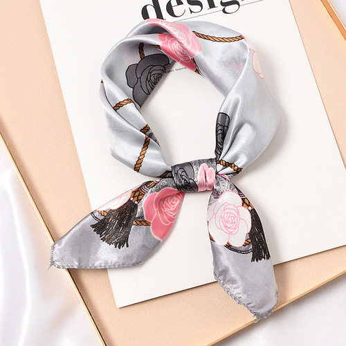 50-color polyester square scarf for women, suitable for spring and winter, pairs with shirts, professional decoration, thin beanie, neck scarf