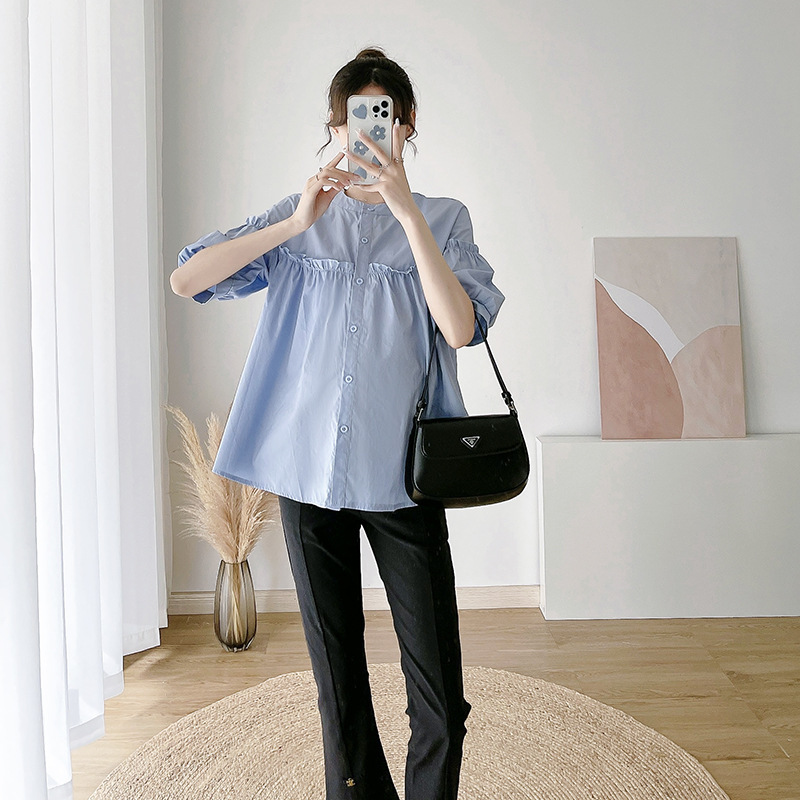 2025 Maternity Wear Summer Thin Loose Shirt Tops