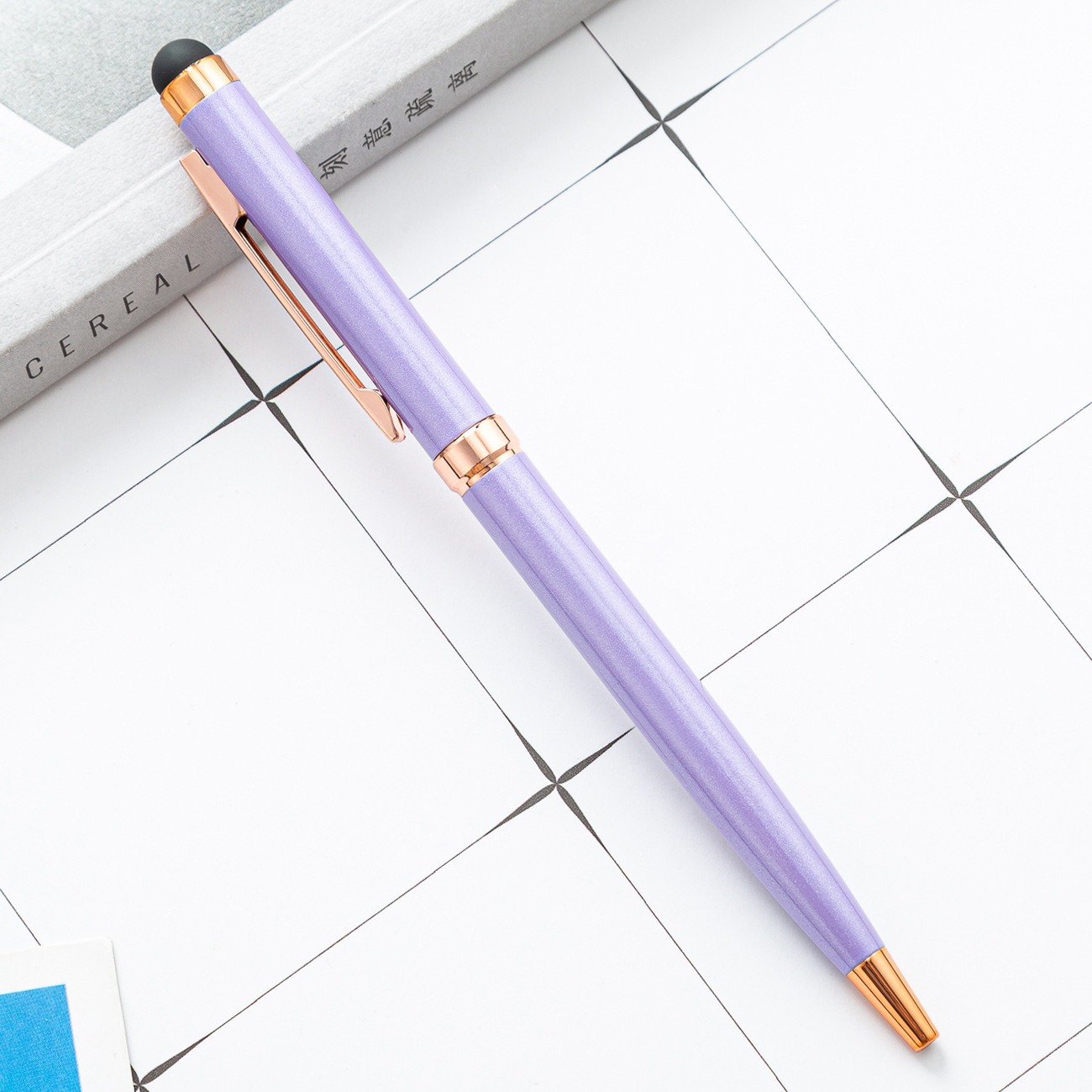 Capacitor de metal lápiz de aluminio cabeza de pantalla táctil lápiz de bola de doble uso lápiz de regalo de doble uso al por mayor