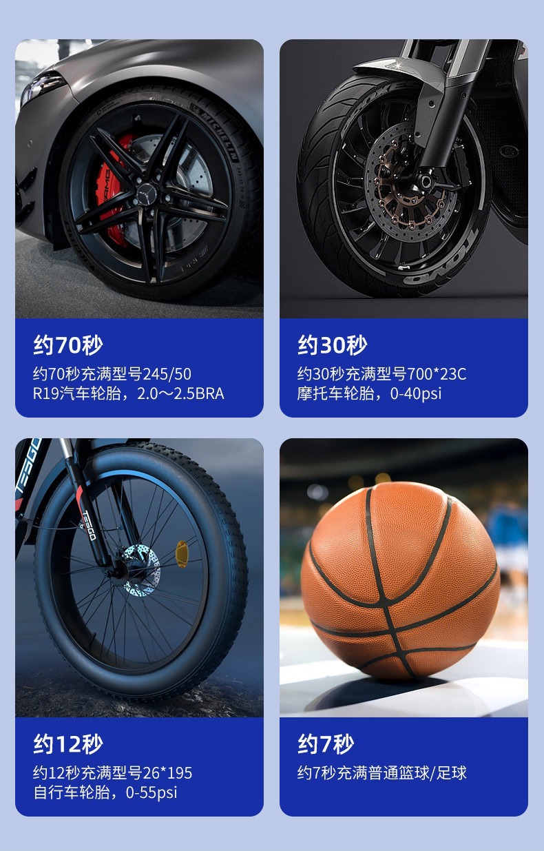 Car Air Pump Mini Portable Electric Car Air Pump Car Small Wireless Digital Display Tire Air Pump