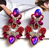 Capacious earrings from pearl, diamond, accessory, European style, wholesale