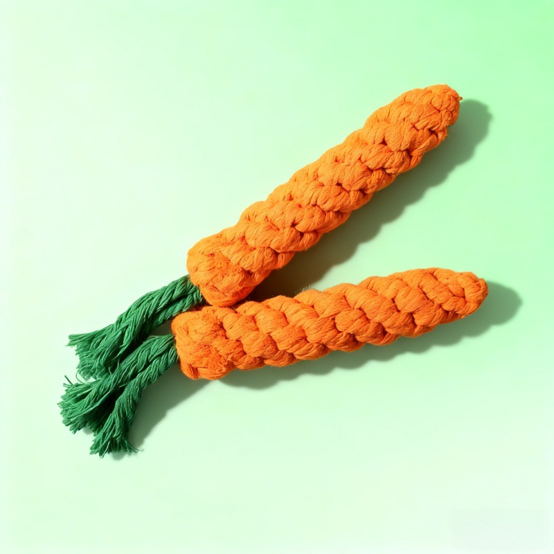 Juguete de Cuerda con Forma de Zanahoria para Perros de Cuerda de Algodón Resistente a Mordeduras image 4