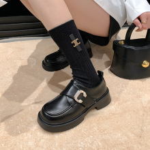 软皮厚底增高小皮鞋女2024春季新款学院风舒适百搭乐福鞋女jk单鞋