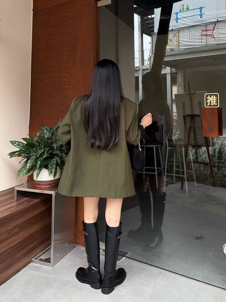 Bốt cao cổ nữ da cừu phong cách Anh quốc, đế dày tôn dáng, gót siêu cao trên 8 cm — Màu đen [cộng với nhung], đen chi tiết 16