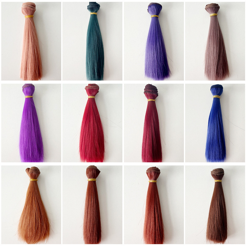 Yale bjd/sd cotton doll wig hair row high temperature silk straight hair row color diy hair bundle Yale bjd/sd cotton doll wig hair row high temperature silk straight hair row color diy hair bundle