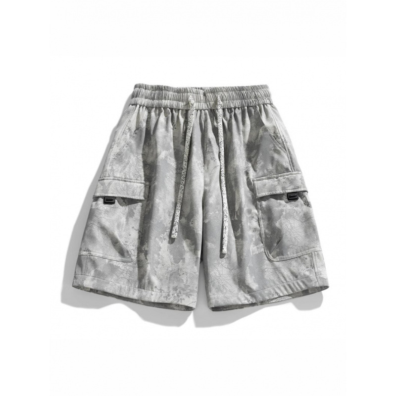 2025 nuevos pantalones cortos de camuflaje para hombres verano retro americano pantalones de herramientas deportivas marca de moda suelto recto casual